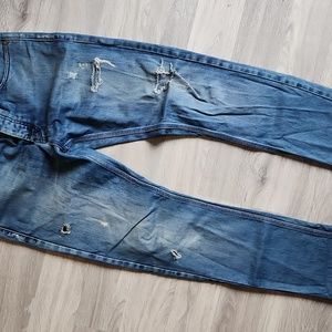 Topman Jeans Size 32s Distressed Blue Wash